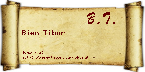 Bien Tibor névjegykártya